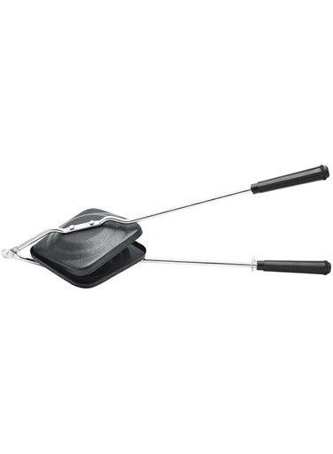 RAJ NON STICK DOUBLE SIDED MANUAL SANDWICH TOASTER WITH HANDLE, 39 cm, ST0003 , INDIAN GAS TOASTER , HAND SANDWICH TOASTER ,STOVETOP GRILL SANDWICH MAKER, SANDWICH PAN , SANDWICH PRESS