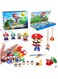 MUMOO BEAR Christmas Blind Box, Includes Cartoon Figures, Keychains, Rings and Accessories for Party Toy Ornaments Decoration, Xmas Countdown Advent Calendar Gift for Girls, Boys &amp; Kids (Super Mario)