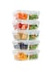 Fit &amp; Fresh Divided Glass Containers, Two Compartments, Containers with Locking Lids, Glass Storage, Meal Prep Containers with Airtight Seal 5 Pack 871GFF