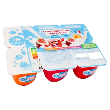 Carrefour Kids Fruit Fromage Frais, 100g, Pack of 6