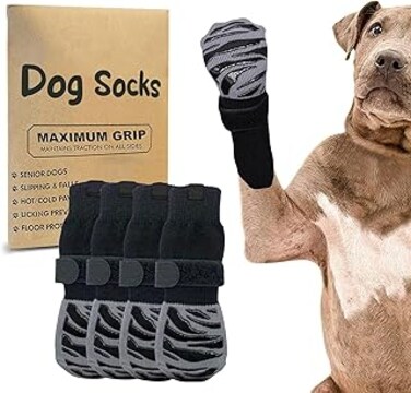 Joyzzz Non Slip Dog Socks, Breathable Pet Sock Extra Thick Grip, Rubber Sole Dog Paw Protectors for Dogs Cats Socks, Dog Cat Paw Socks Fit for Indoor Outdoor Wear, Works Even When Twisted