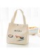 HONPOLO Lunch Bags Lunch Box Insulated Lunch Tote Bag Cooler Bag School Picnic Reusable Lunch, Japanese Style Bento Bag Convenient Portable Canvas Bag Thickened Insulation (White, no aluminum film)