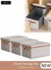 3 Pack 18L Foldable Closet Storage Boxes with Lid and Handle, Stackable Wardrobe Clothes Organizer Bins, Fabric Cube Storage Baskets for Clothing, Sweaters, Jeans, Toys, Books &amp; Bedroom Organization