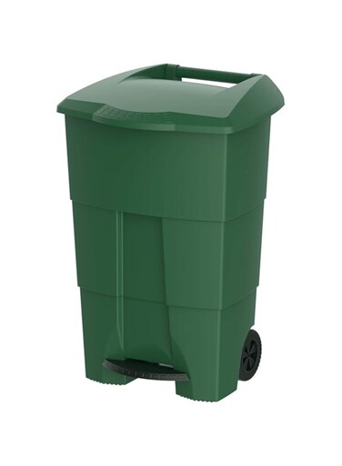 Cosmoplast 100 Liter Step-On Waste Bin - Heather Green