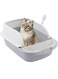 xiangxiang Open cat Litter Box, Removable Cat Litter Box, Easy to Clean Semi-Closed Litter Box for Cats and Small Dogs,Easy to Clean and Assemble (Gray)