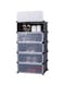 5-Cube Shoe Cabinet With Doors Black/Clear