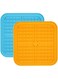 IBAMA LICKPAD01-2P Pet Silicone Licking Pad, Anti-Choke Slow Food With Suction Cup Tool, For Dog Cat Pet Bath Distraction, Cross Style Two Pack (Orange &amp; Blue)