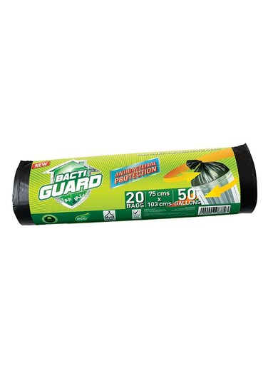 20-Piece Garbage Bag Black 75x103cm