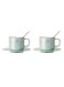 2-Piece150ml Nordic Colorful Luxury Ceramic Coffee Saucer And Cup With Handle