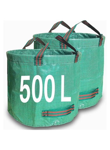 Singwow Garden Waste Bags 500L x 2 Heavy Duty Garden Bags, Reusable Garden Sacks with Handles, Ideal for Collecting Garden Waste, Plant waste grass and Leaves (500L)