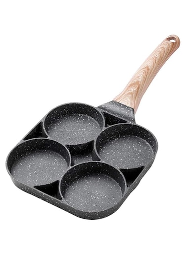 DishyKooker Four-hole Non-stick Egg Frying Pan Ham Breakfast Pan Omelet Pan Pot Gas Stove Type Household Items