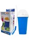 Maker Cup with Straw, TIK TOK Frozen Magic Squeeze Cup Cooling Maker Pinch Ice Cup - Freeze Mug Milkshake Maker, Portable Double Layer Silica Cup Maker Smoothie Ice Cups - Blue (Blue)