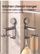 Kitchen Suction Cup Rotating Hooks &ndash; No-Drill Storage Rack for Spatulas, Spoons &amp; Utensils(Grey)
