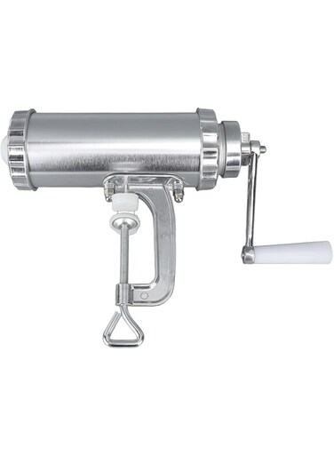 Luqeeg Sausage Stuffer, Aluminum Sausage Maker Household Meat Stuffer Sausage Filling Machine with Hand Crank Simple Sausage Stuffing Machine for Home Kitchen
