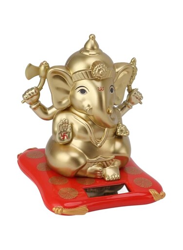 Cryfokt God Ganesh Set, Solar Powered Hindu Ganesha Statue Elephant God Indian Ganesh Idol Diwali Gifts Elephant Statue Lord Ganesha Statue Elephant Gifts Car Ornament for Car Dashboard