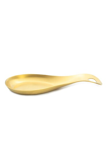 Art Stainless Steel Spoon Rest &acirc;&euro;&ldquo; Shiny Gold Kitchen Essential