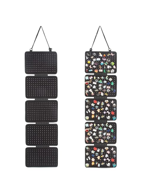 Goodern Hanging Brooch Organizer,Earrings Enamel Lapel Pin Display Pages With 5 Loose-Leaf Board Pieces,Removable Badge Collection Display Storage Holder Panels For Wall,Earrings Display Case