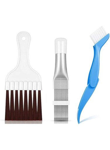 3 Pieces Fin Cleaning Brush Air Conditioner Condenser Fin Comb Set, Air Conditioner Metal Fin Cleaner Refrigerator Coil Cleaning Whisk Straightener Cleaner Brush Evaporator Radiator Repair Tool Kit