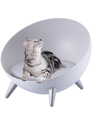 NeoStyle Hemispherical Open Cat Bed, Pet bed with Removable Cushion ，Easy to Clean，with Washable Cushion for Small Cat Rest Using(Grey)
