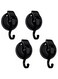 4Pack Suction Cup Hooks for Shower, Heavy Duty Vacuum Black Shower Hooks, Waterproof Glass Hangers Suction Cup Hooks for Shower Wall, Robe, Towel, Garland Decoration, No Hole Punched
