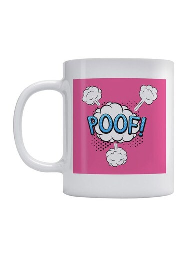 Poof Printed Ceramic Mug White/Pink/Blue