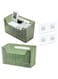 Set Of 2 Storage Organizer Bins Wall Mounted Organizer Basket, Shower Caddy Stackable Clear Plastic Makeup Organizer Adhesive Hanging Bin for Bathroom, Kitchen, Cabinet, Pantry - BPA Free-Large-Green