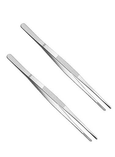 2 PCS 12 Inch Stainless Steel Tweezer Tongs