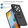 Case for Xiaomi Redmi 14C Case Cover Metal Ring Holder Grip Kickstand Car Magnetic Mount Shockproof Matte Hard Back Bumper Case for Xiaomi Redmi 14C 2024 (Black)