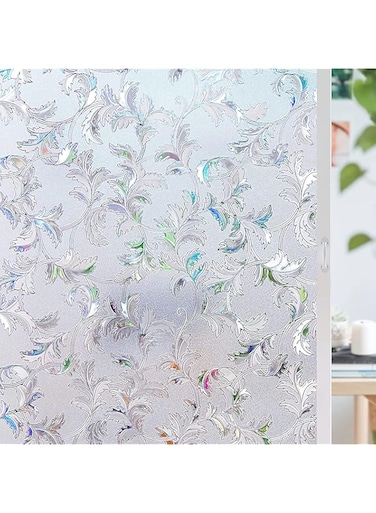 MAKINGTEC Stained Glass Window Film Privacy, Window Privacy Film Sun Blocking Anti UV Rainbow Window Clings 3D Decorative Window Vinyl Static Cling Window Sticker,17.5 x 78.7 Inches