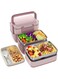 YHRY Stainless Steel Bento Box Adult Lunch Box, 3 Stackable Bento Lunch Containers, Portable Modern Style Adult Bento Box, Leakproof 51OZ Bento Lunch Box for Kids and Adults (Pink)