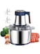 Arabest Electric Meat Grinder of Food Processor 500W Food Chopper with 5L 304 Stainless Steel Cup and 6 Large Sharp Blades 5 Speed for Vegetable Kitchen Cutter Super Powerful Chopping Grinding,Blue