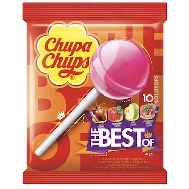 Chupa Chups The Best of Lollipops Candy, 12g Pack of 10