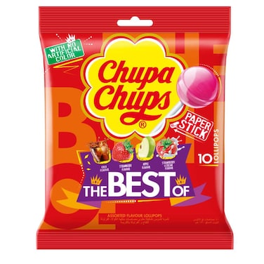 Chupa Chups The Best of Lollipops Candy, 12g Pack of 10