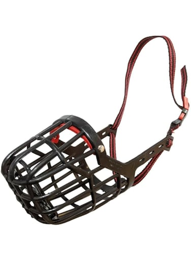 Dog Fever Plastic Dog Muzzle with Nylon Strap, Size 1, Black
