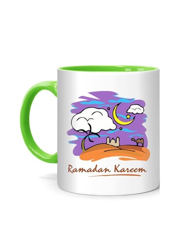 Styles Ramadan Kareem Paint Design Printed Mug White/Green