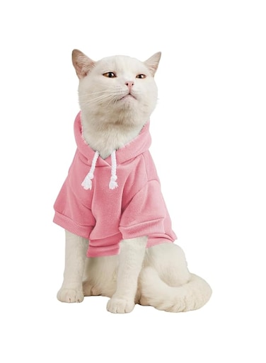 Basic Dog Hoodie, Dog Warm Jacket, Cat Apparel, Dog Shirt, Dog Clothes for Puppy Kitten Small Medium Dogs Cats Cadet (Pink, XXL)