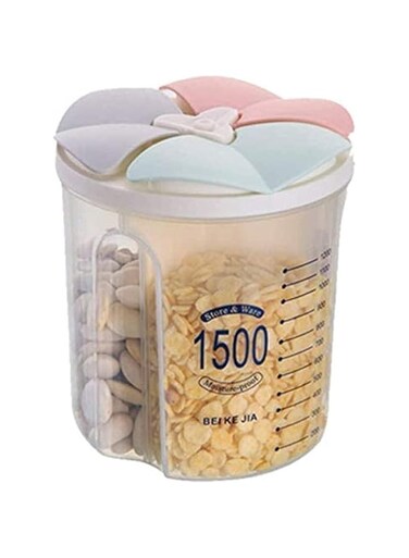 Azonee Airtight Compartment Storage Tank, BPA Free Plastic Food Container for Cereal, Sugar, Flour, Rice, Nuts &amp; Snacks (1500 ML) - Perfect for Organized Kitchen