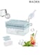 Ice Cube Tray with Lid and Bin for Freezer,Round and square ice cube molds for Freezer, ice tray with Container Ice Cube Tray Making 64PCS Sphere Ice Chilling Cocktail Whiskey Tea Coffee Wearing spoon,blue .
