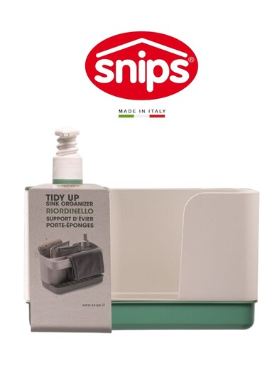 Tidy Up Green Sink Organizer with Soap Dispenser &amp; Sponge Holder &acirc;&euro;&ldquo; Made in Italy