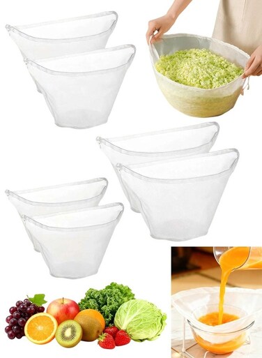 Pack Reusable Nylon Mesh Strainer Bags, Bowl-Shaped Reusable Nylon Cheese Cloth Filter Bag, Fine Mesh Multi-Purpose Food Filter, Suitable For Vegetable, Nut Milk, Juice, Soy Milk