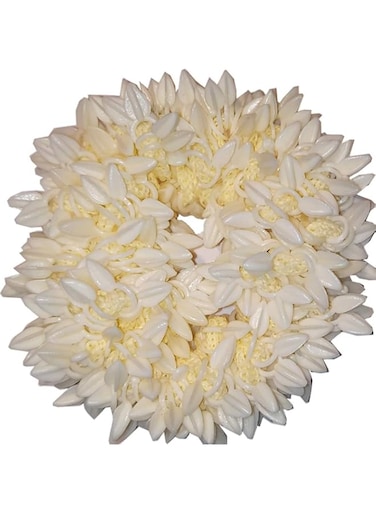 CREATIVE ZONE Artificial Mogra Rubber Band Plastic Flower for Women Pack of 1 White Gajra(35 Grams)
