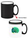 Color Changing Heat Sensitive Ceramic Mug, Image Revealed When HOT Liquid is Added! peacock