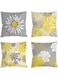 4Pcs Throw Pillow Covers, Linen Pillow Covers Floral Design Square Cushion Cover,Flower Pillowcase,Comfortable and Durable,for Couch Chair Sofa Bed Living Room Home Decor ,45*45cm