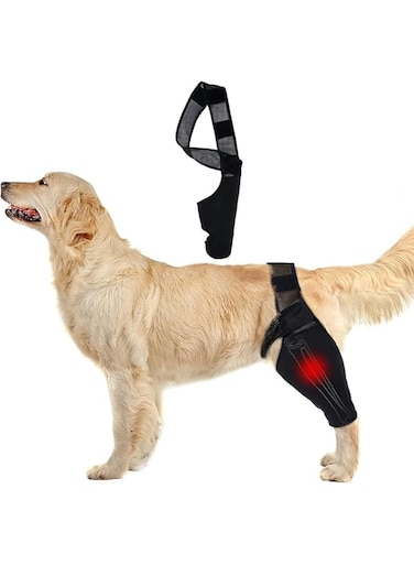 THE WHITE SHOP Dog Leg Brace Hind Legs Protector, Adjustable Protective Gear Dog for Back Leg Protects Wounds, Keeps The Joint Warm for ACL, Wounds, Heals, Prevents Injuries and Sprains from Arthritis