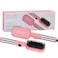 Enzo Professional EN-4002 Hair Straightener Brush, Salon Styler Hair Dryer And Volumizer Ceramic Heating Ionic Hair Straightener Comb, Anti-Scalding - Intl Version - Pink