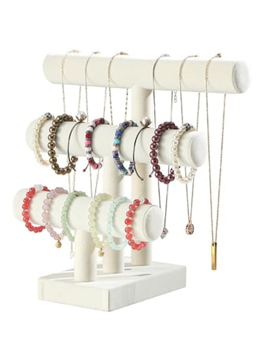 Ausalivan Bracelet Holder Stand,Bracelet Organizer Display for Selling,Bangle Organizer for Women,Watch Storage Holder for Men,Jewelry Business Supplies (Beige)