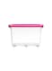 132L Clear Plastic Storage Box With Wheels &amp; Lockable Lid (Pink)