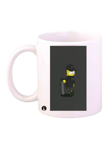Simpson Printed Coffee Mug White/Dark Grey/Yellow