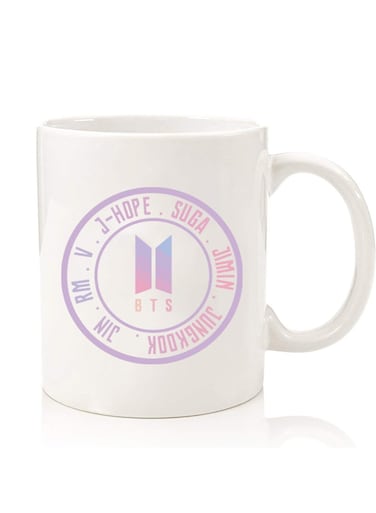 Premium Quality Two Sided Printed Coffee Mug Tea Cup For Home Office, Kids Men Women BTS sticker