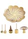 Set of 6 4" Brass Incense Burner Set - Sakura Shape Incense Holder, Cone Incense Holder with Ash Catcher for Yoga Room Living Room Bedroom
